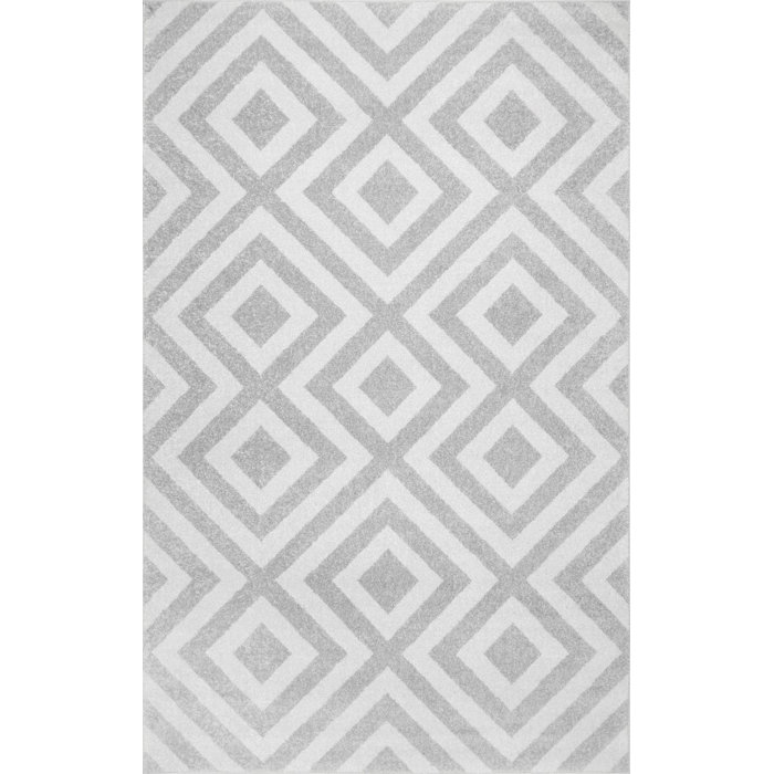 Hashtag Home Frances Geometric Gray/White Area Rug & Reviews Wayfair